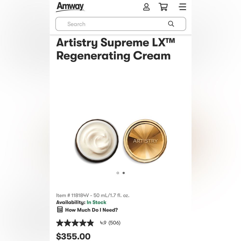 Artistry Supreme LX Regenerating Cream 50 ML